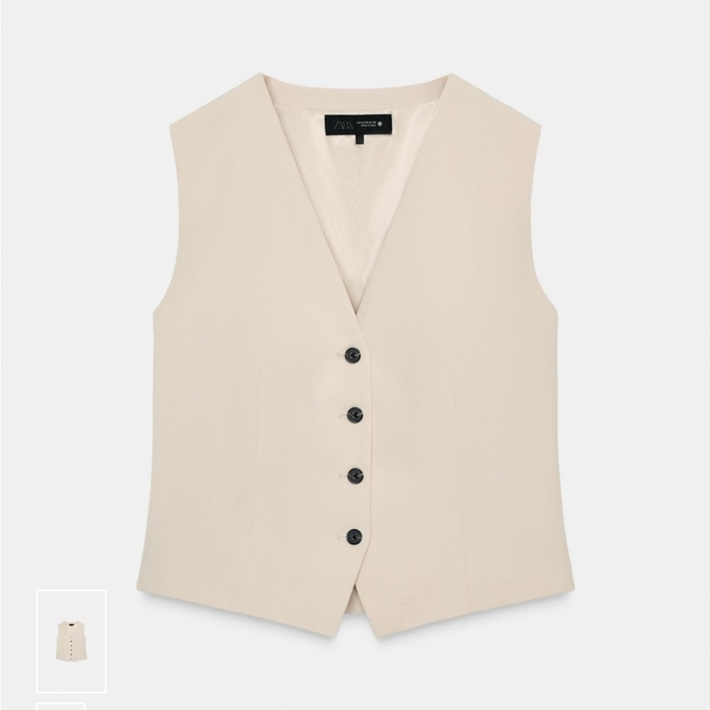 Zara Off-White Sleeveless Vest